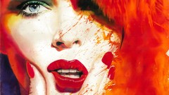 Woman paintings redheads artwork