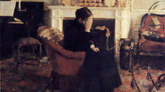 Woman paintings room sadness