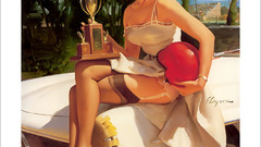 Woman paintings stockings lingerie pinups