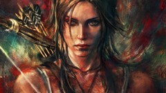 Woman paintings tomb raider lara croft artwork video games 