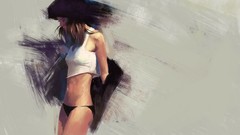 Woman panties artwork Simple Background