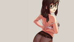 Woman panties bra glasses