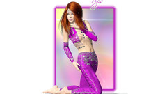 Woman pants gloves redheads