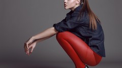 Woman pantyhose models