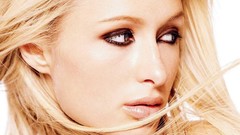 Woman Paris Hilton faces blondes models