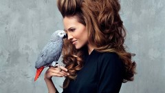 Woman Parrots hairstyle Actress long hair models hilary swank