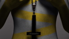 Woman pendant artistic body painting selective coloring