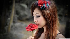 Woman perfume Actress asians brunettes models Mikako Zhang 