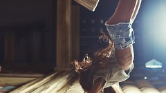 Woman photographer models Fedor Shmidt