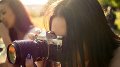 Woman Photographers Cameras brunettes black hair events