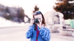 Woman Photographers outdoors redheads