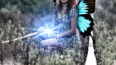 Woman Photoshop trains montage