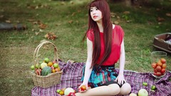 Woman picnic redheads