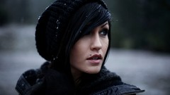 Woman piercings black hair Lauren beanies