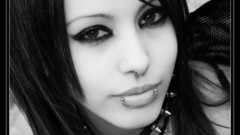 Woman piercings grayscale