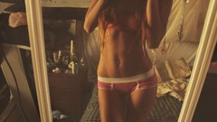 Woman piercings mirrors panties instagram pierced navel abs 