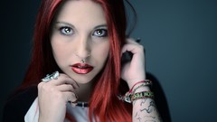 Woman piercings redheads