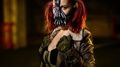 Woman pigtails redheads cosplay Bane