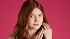Woman pink background faces models redheads Met-Art magazine 