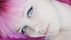 Woman pink hair