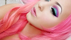 Woman pink hair