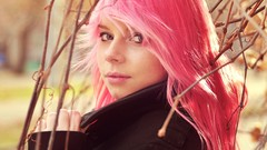 Woman pink hair