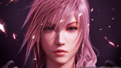 Woman pink hair long hair blue eyes final fantasy xiii