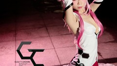 Woman pink hair long hair guilty crown pigtails yuzuriha inori 