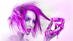 Woman pink pink hair