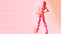 Woman pink stockings asians