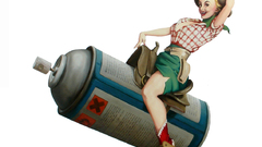 Woman pinups artwork white