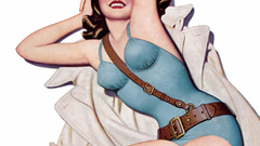 Woman pinups belts