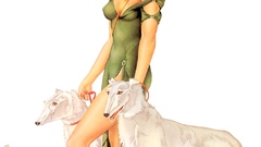 Woman pinups Dogs