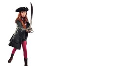 Woman pirates white background Doctor Who redheads karen gillan 