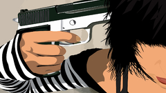Woman pistols Guns vectors