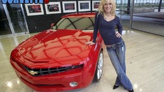 Woman pitgirls chevrolet camaro