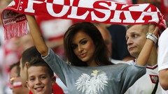 Woman Poland stadium fans brunettes soccer models Polish 