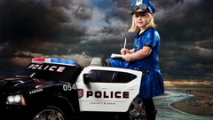 Woman police funny police cars