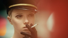 Woman police hats Cigarettes gloves