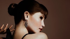 Woman Profile Actress earrings gemma arterton hair up