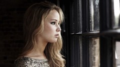Woman Profile Celebrity faces Actress blondes jennifer lawrence