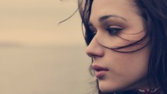 Woman Profile emotions faces models hair in face