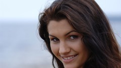 Woman Profile faces long hair brown eyes brunettes teen Lola B