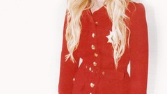 Woman punk dress Avril Lavigne red dress blondes singers punk 