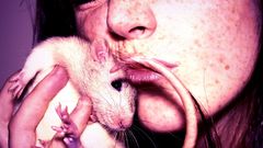 Woman purple freckles mice