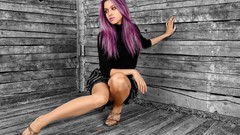 Woman purple hair