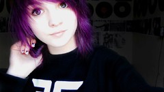 Woman purple hair