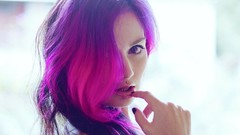 Woman purple hair