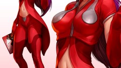 Woman purple hair purple eyes artwork Artgerm Pepper Project 