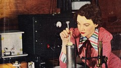 Woman Radio vintage machinery retro art